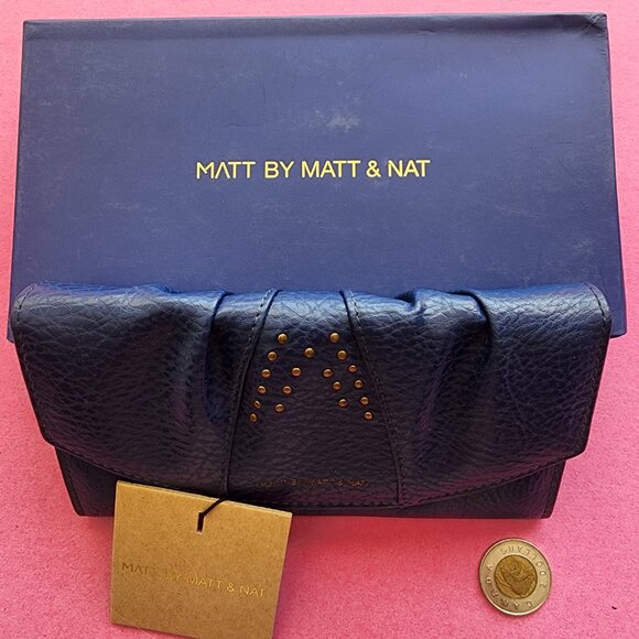 Matt by Matt & Nat Blue Vegan Leather Wallet - Picture 3 of 6